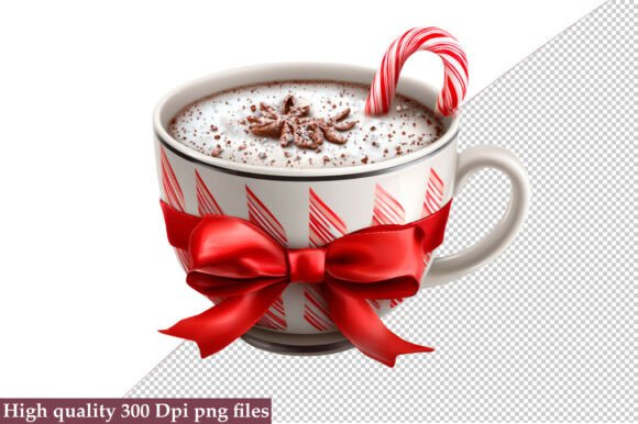 Christmas Coffee Mug Sublimation Clipart for Illustrations