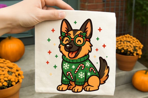 Christmas Dog Lover German Shepherd Png Illustrations