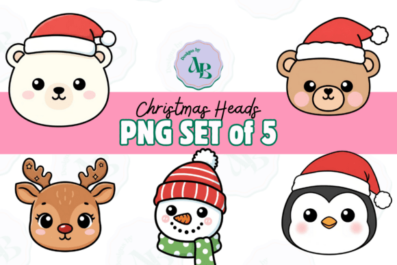 Christmas Holiday Heads Clip Art Set: A Review for Illustrations and Digital Sellers