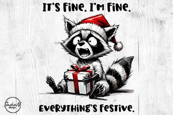 Christmas Sarcastic Quotes, Raccoon Png in Illustrations