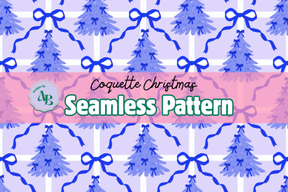 Coquette Christmas Tree Pattern Design for Illustrations