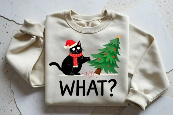 Funny Cat Falling Christmas Tree PNG: A Designer’s Review for Holiday Illustrations