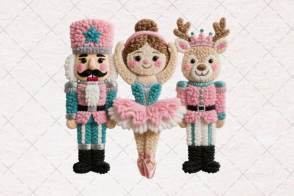 Latch Hook Yarn Christmas Ballerina PNG in Illustrations