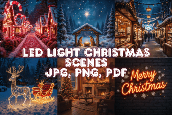 LED Light Christmas Scenes: A Review for Editorial Illustrations