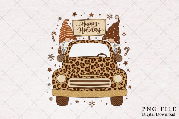 Leopard Christmas PNG Sublimation for Illustrations