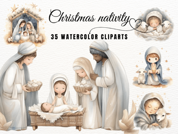 Nativity Scene, Religious Christmas Illustrations Review