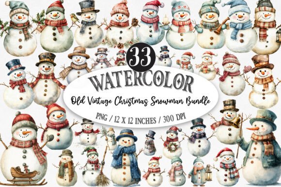 Old Vintage Christmas Snowman Bundle: A Seller’s Review for Illustrations