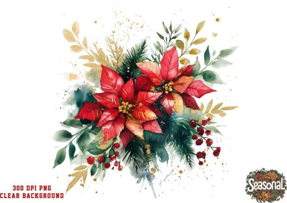 Poinsettia Leaf Christmas Bouquet PNG: A Designer’s Review for Seasonal Illustrations