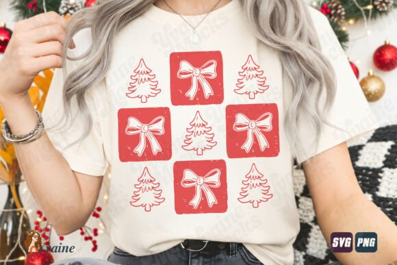 Preppy Christmas Bow Tree SVG Doodle PNG Review