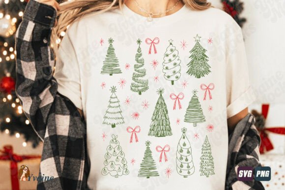 Preppy Christmas SVG Hand Drawn Tree Bow Review