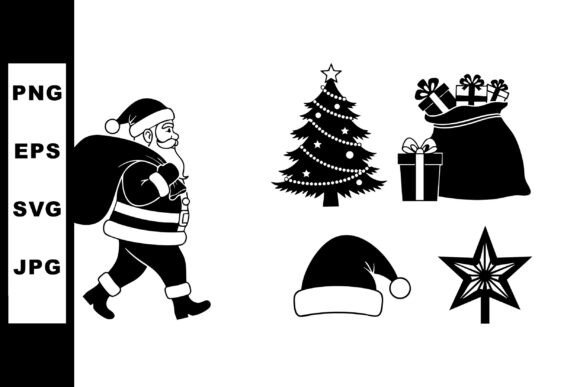 Santa Claus Carrying Sack with Christmas Illustrations Review