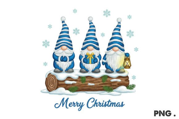 Three Christmas Gnomes Png Review for Illustrations