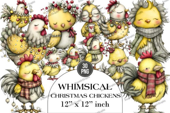 Whimsical Christmas Chickens Clipart: A Designer’s Review