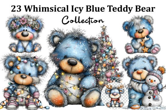 Whimsical Icy Blue Teddy Bear Christmas: A Publisher’s Review of Seasonal Illustrations