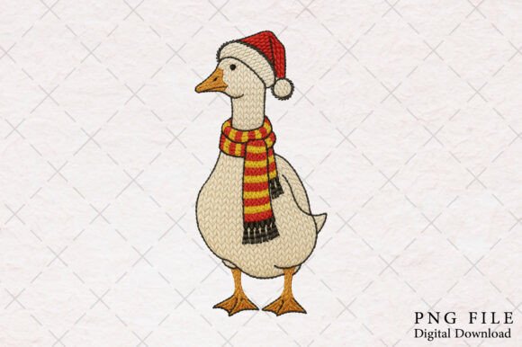 Yarn Crochet Christmas Silly Goose PNG Illustrations